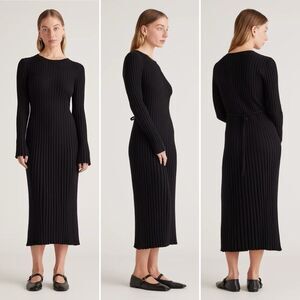 Quince Black Long Sleeve Dress